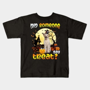 Yellow Labrador Did Someone Say Treat Happy Halloween Kids T-Shirt